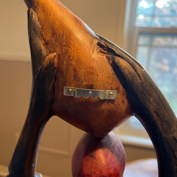 Hand Carved Wood Statue - EUC - Picture 8 of 13